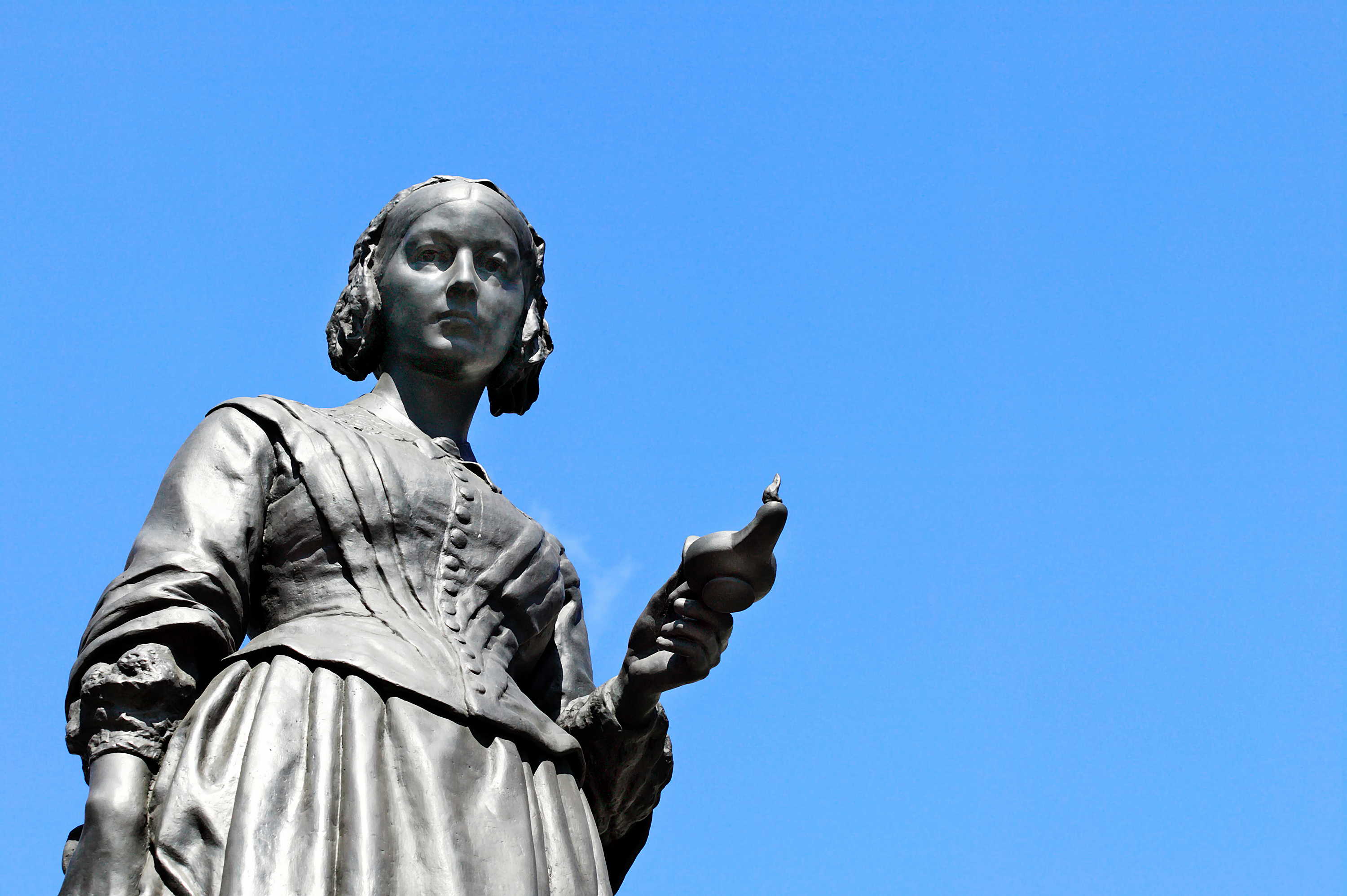 statue of Florence Nightingale against blue sky
